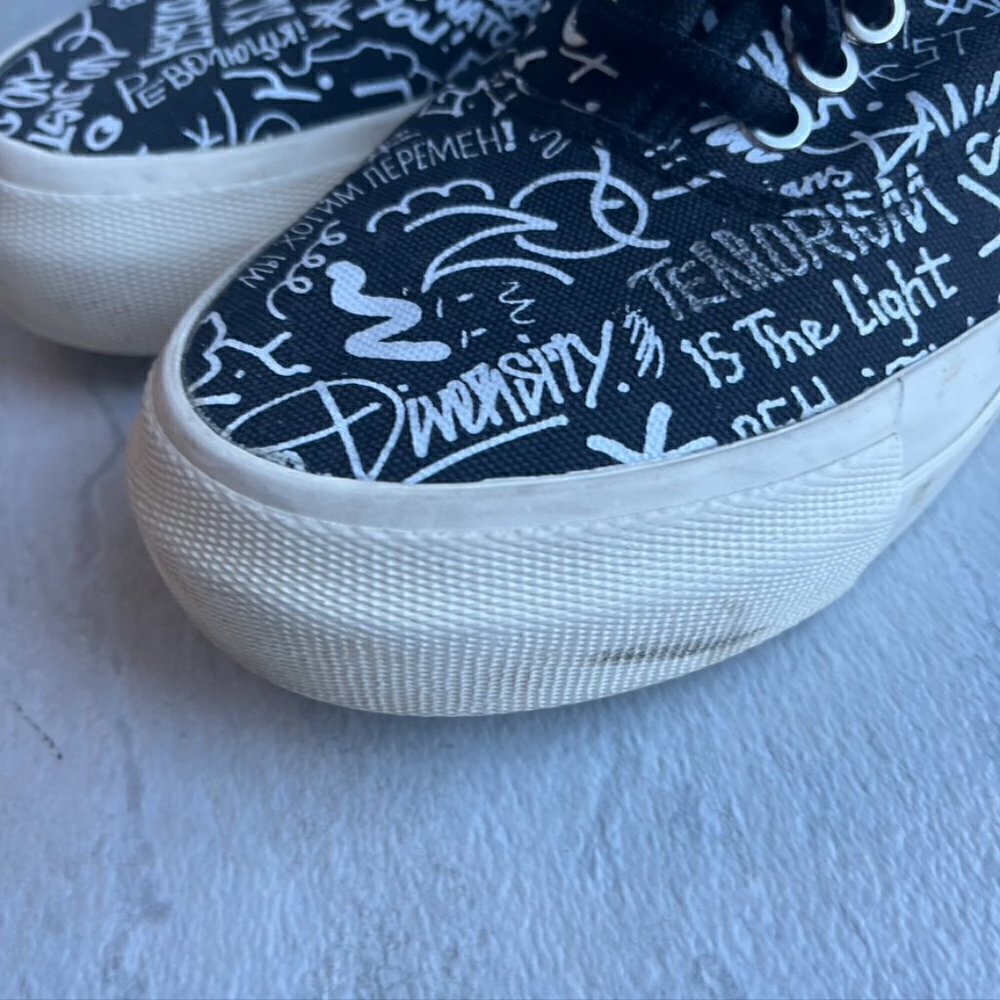 Eytys Black Printed Graffiti Sneakers EU 37 US 7 - Picture 2 of 11